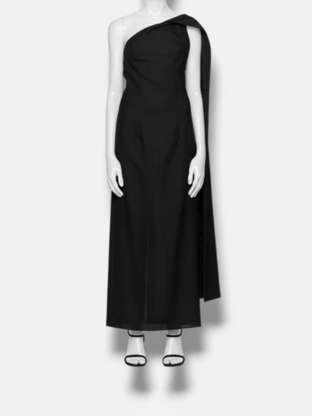 Rohe Women's Black Open-Back Scarf Maxi Dress Size 34